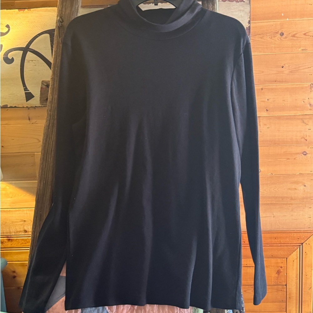 Black cowl neck turtleneck